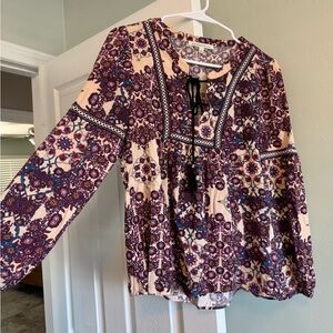 EUC Floral Bohemian Blouse - Multicolor SIZE MEDIUM